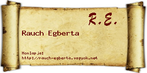 Rauch Egberta névjegykártya